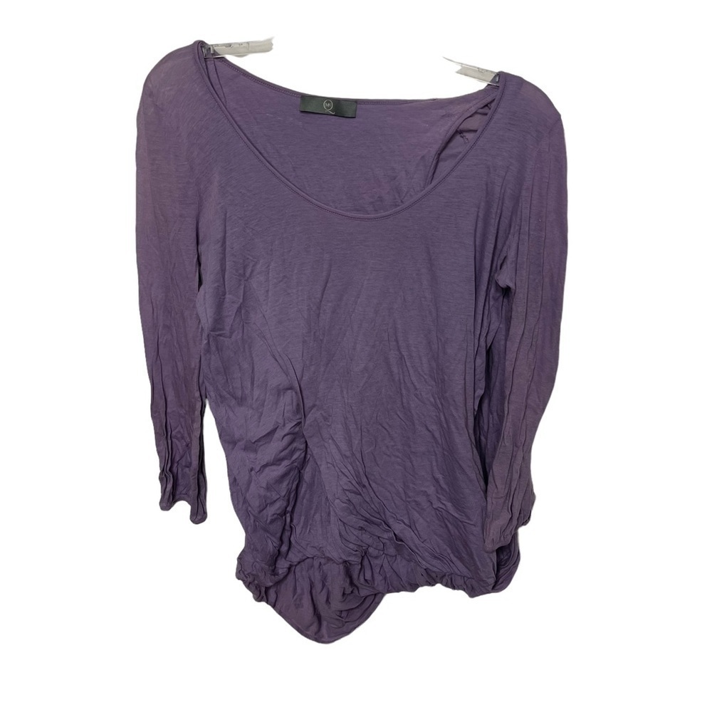 Alexander McQueen McQ Small Purple Draped Scoop Neck Top Shirt Cinched